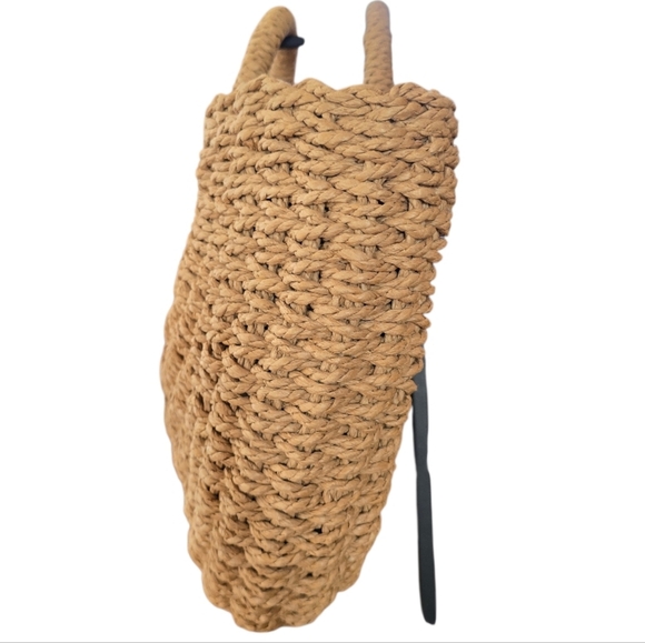 Ratan Wicker Top Handle Drawstring Handbag - Picture 7 of 8